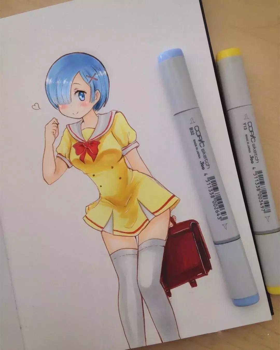 可爱动漫人物手绘马克笔,马克笔好看的动漫人物