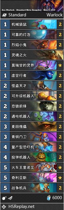 炉石天梯节奏贼卡组,炉石天梯标准环境周报完整版