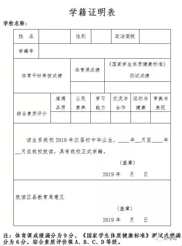 2019中考报名西安政策,2022西安中考网上报名模板