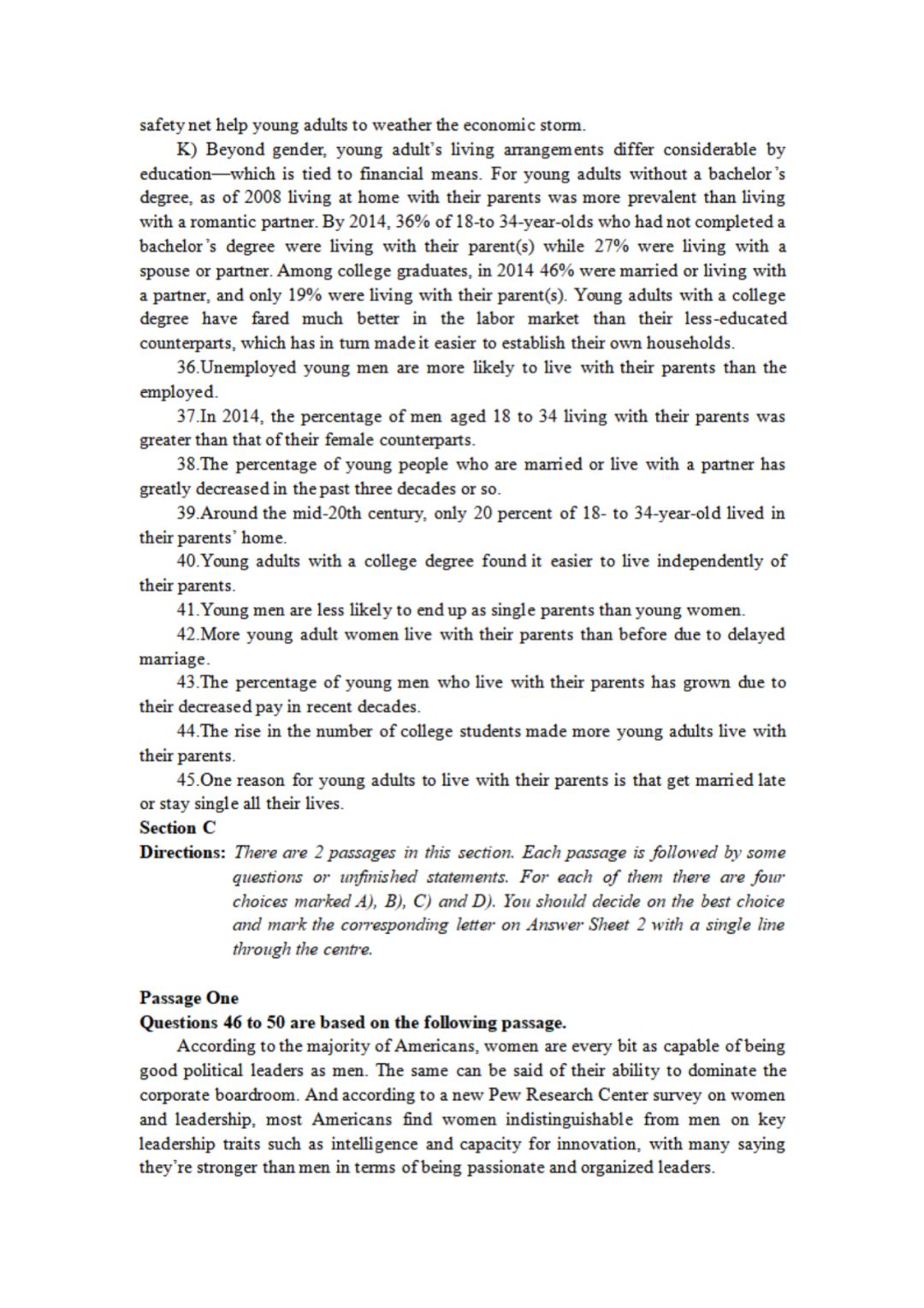 2019年6月卷三英语四级真题,2019年6月英语四级真题及答案汇总