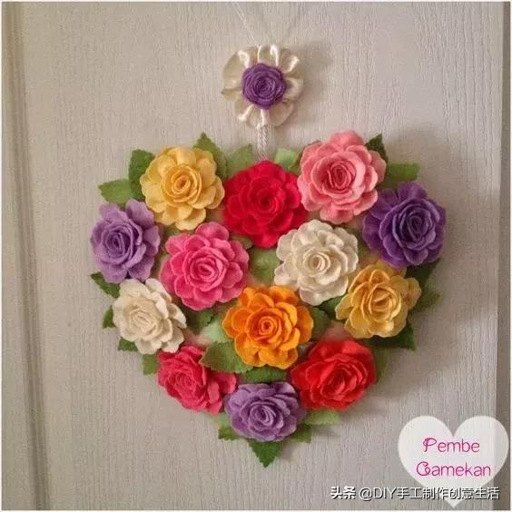 不织布手工花朵diy图册,制作不织布diy手工小花