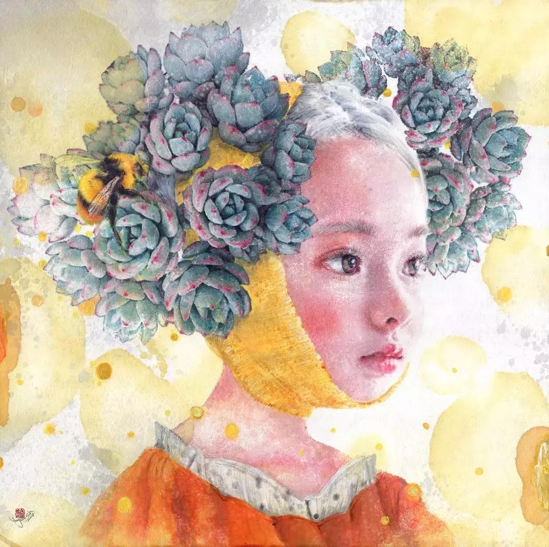 韩国多肉女孩,用绘画治愈无数人!