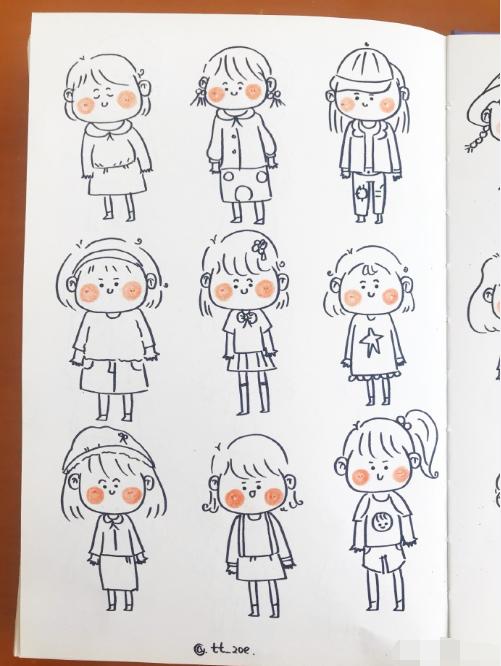 如何画小人简笔画,推爱心小人简笔画