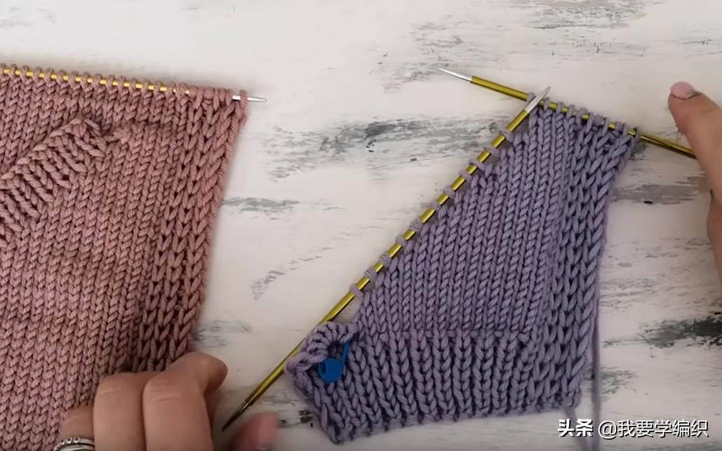 从下往上织暗口袋怎样编织,织口袋的教程