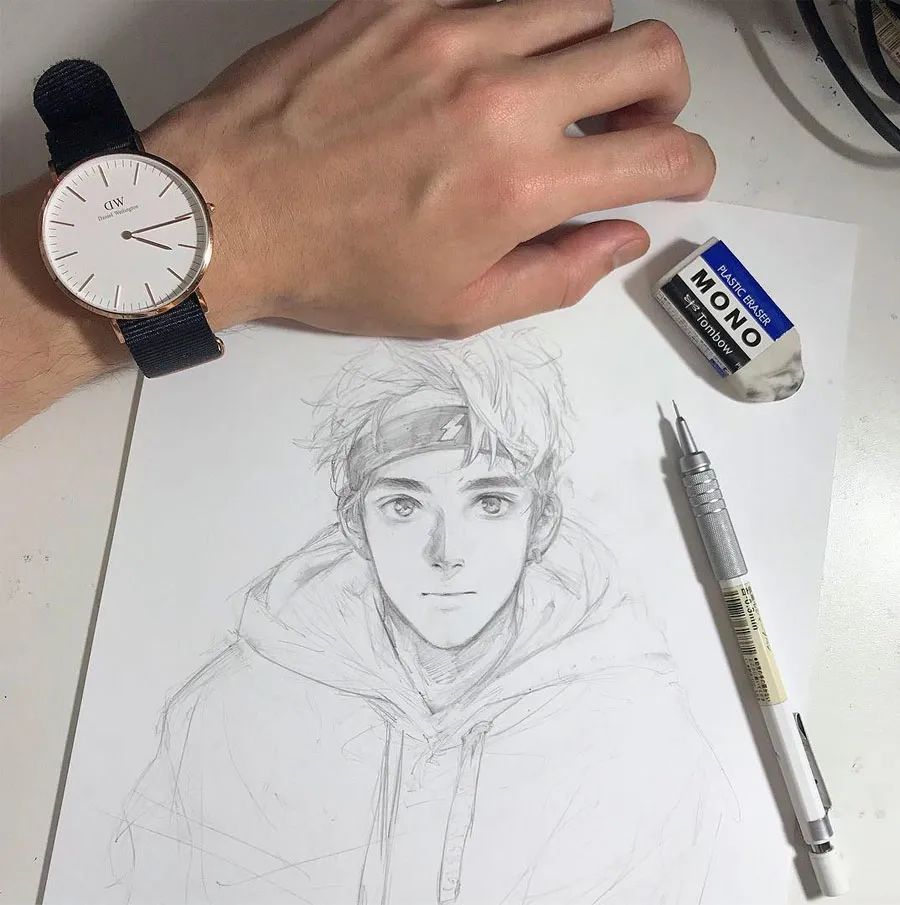 绘画手绘动漫铅笔画,绘画灵感儿童