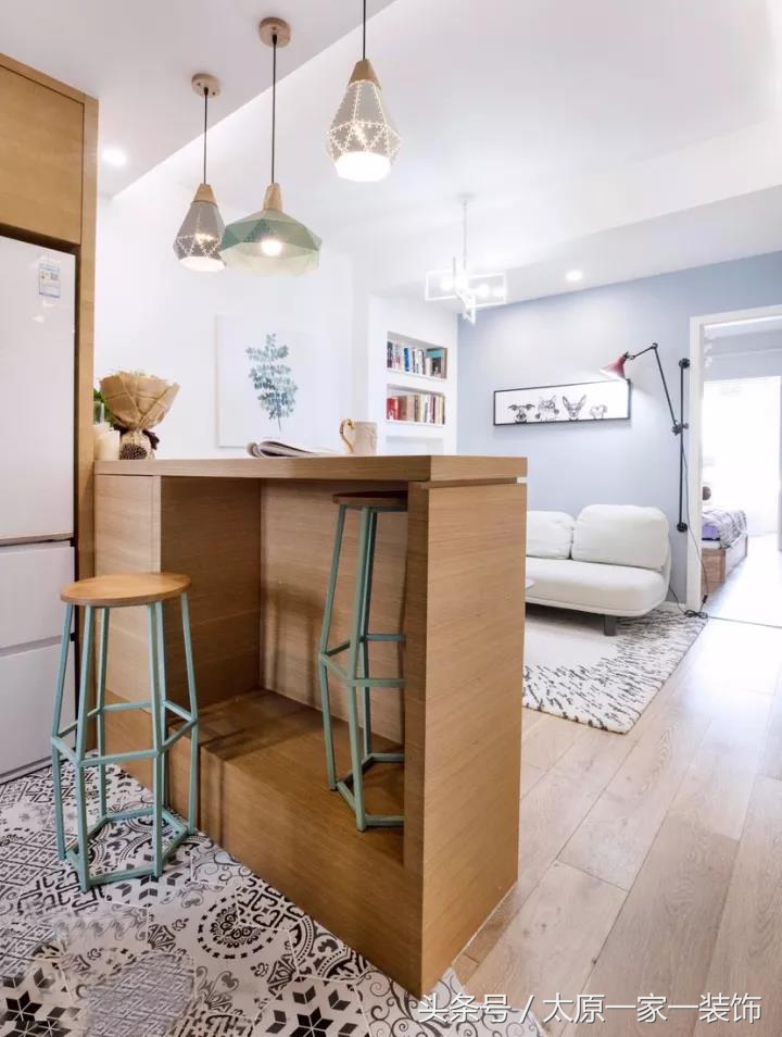 60平北欧小两居室，床头柜非常有设计感！