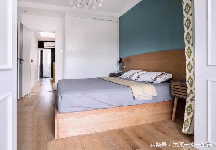 60平北欧小两居室，床头柜非常有设计感！