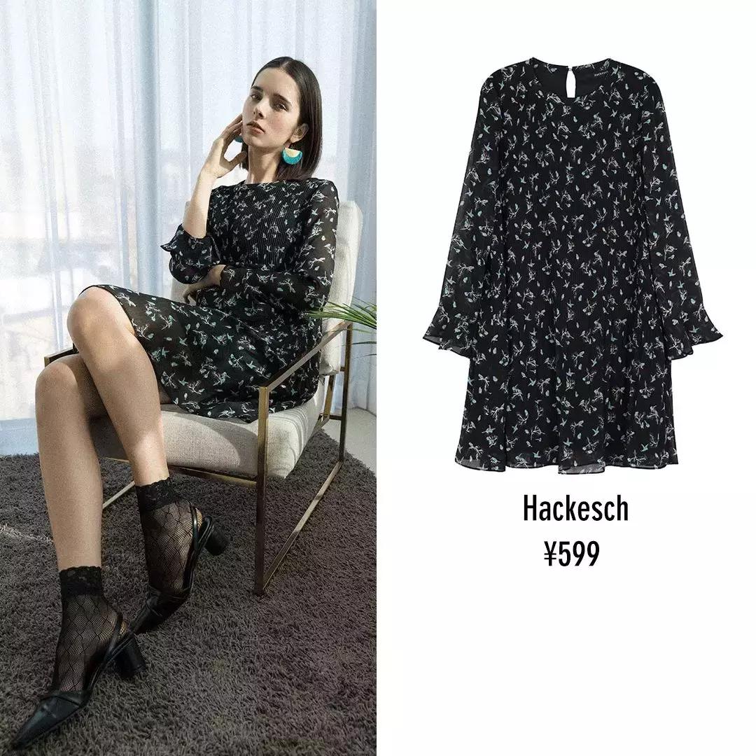 春季碎花裙推荐,玖姿春季碎花裙