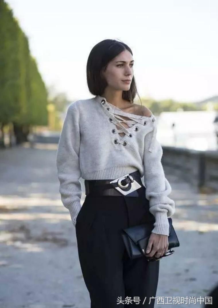 宽布腰带怎么系慵懒风,春秋季裤子慵懒风腰带怎么系