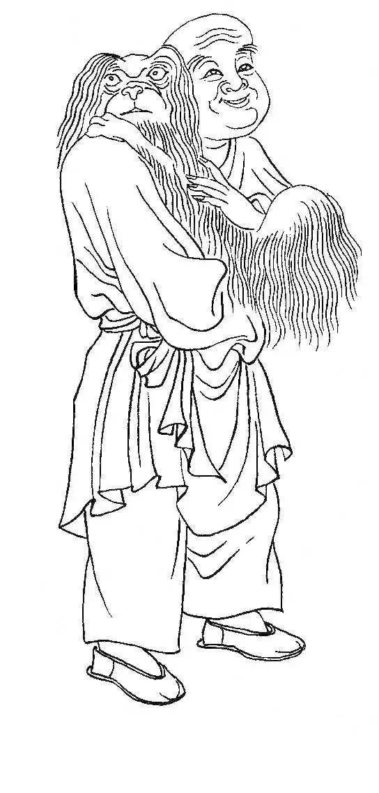 白描罗汉全本,罗汉白描100幅