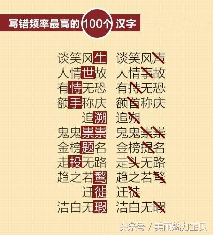 生活中最容易读错写错的十个汉字,孩子容易读错的汉字