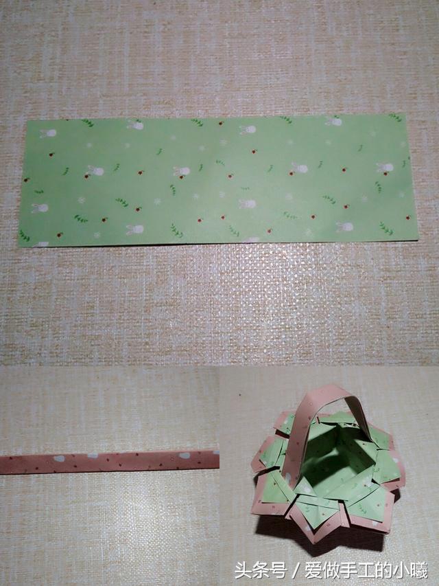 小时候小花篮折纸,儿童手工折纸大全花篮