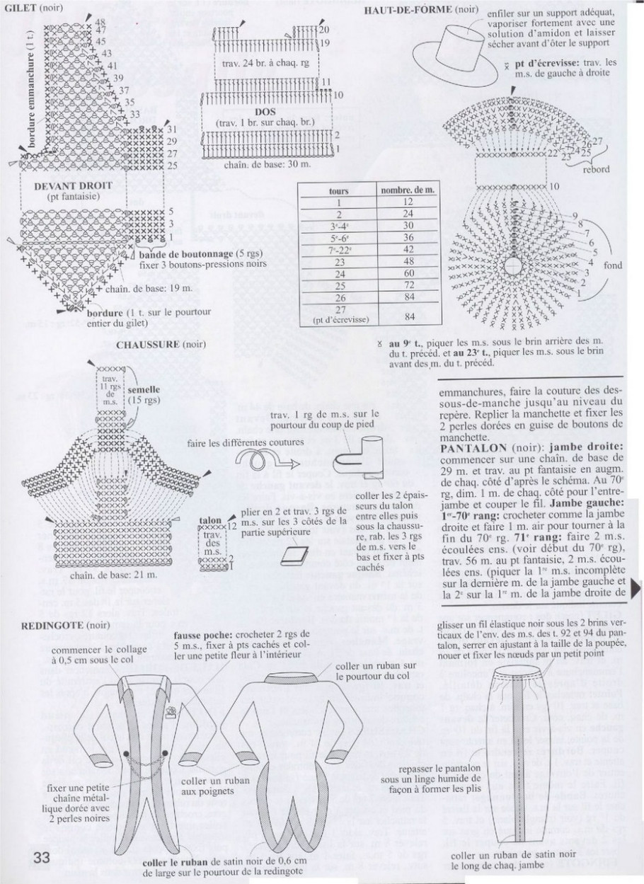 钩织芭比娃娃衣服,17厘米芭比娃娃衣钩织教程