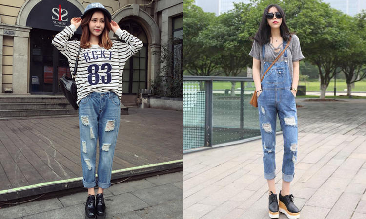 牛仔裤破洞越大越时髦,男牛仔裤时尚破洞薄