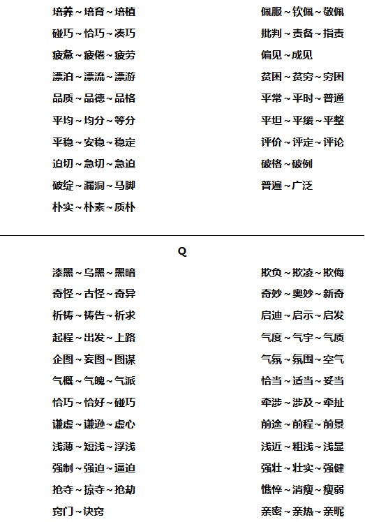 小学语文近义词顺口溜总汇,小学语文近义词辨析技巧