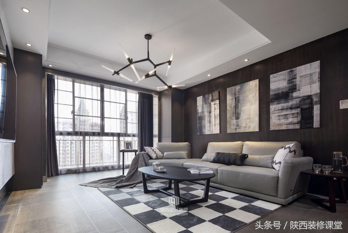 装修风格黑白灰两室两厅,黑白灰现代高级装修全屋搭配