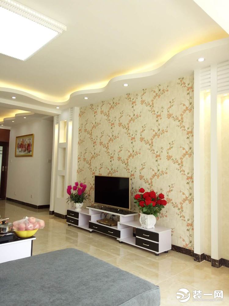 曲靖吊顶装修设计效果图客厅,曲靖123平米轻奢装修效果图