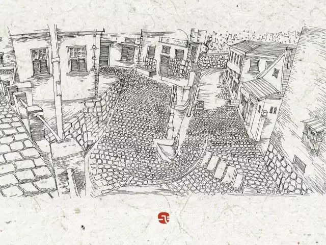 手绘青岛中山路游览图,手绘青岛建筑效果图