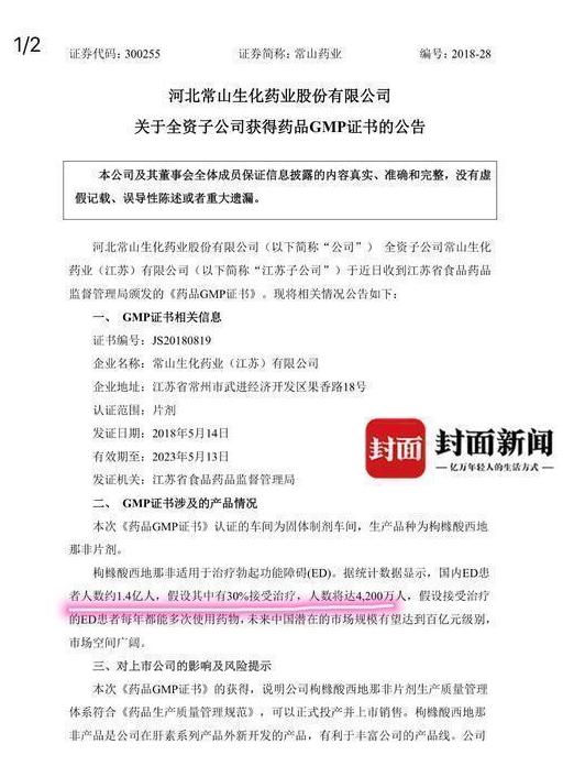 五个男人一个阳痿?常山药业舅服你