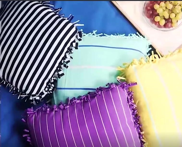 不用一针一线做出一个抱枕来挑战,不用一针一线怎么用旧衣服做抱枕