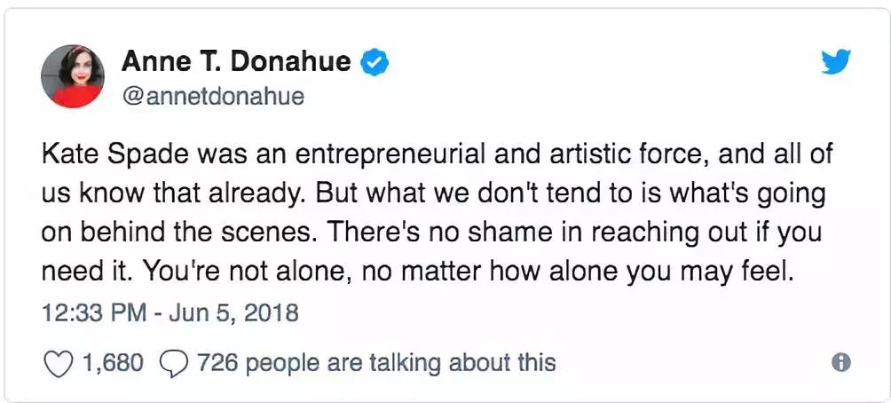 设计师KateSpade在纽约自缢自杀，川普女儿希拉里女儿纷纷悼念