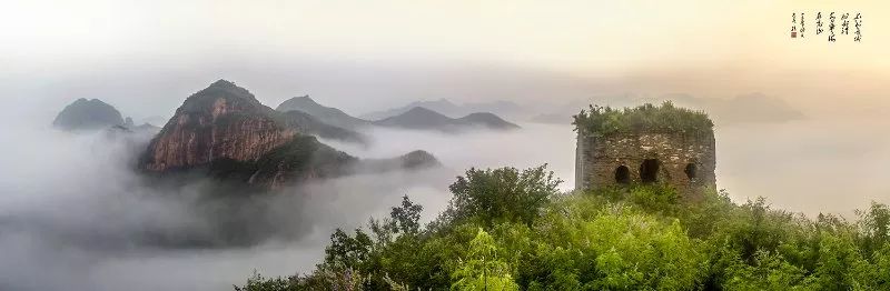 河北滦平金山岭长城云海美如画,长城美景美如画