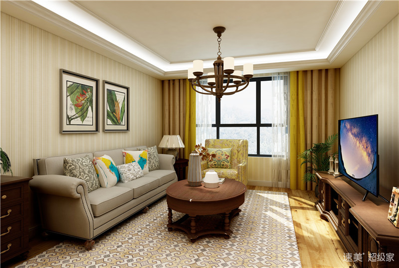 紫金苑法式装修效果图,紫金新景149户型装修案例