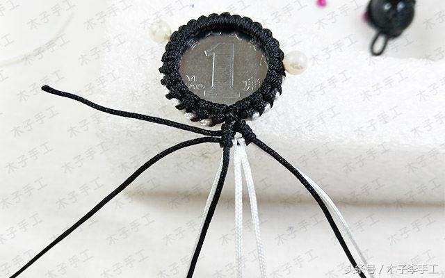 编织硬币小猫挂件,硬币挂件编织教程猫头