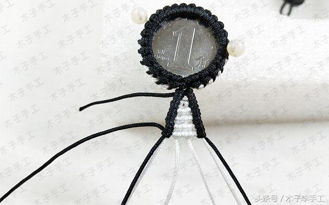 编织硬币小猫挂件,硬币挂件编织教程猫头