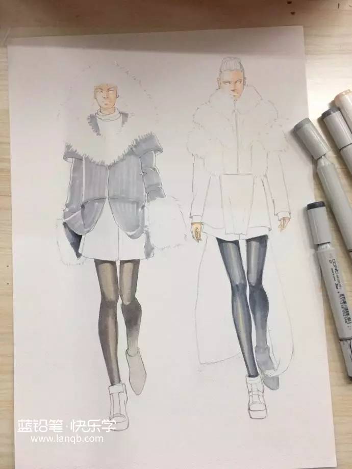 马克笔手绘服装设计教程正面,马克笔服装设计手绘教程视频