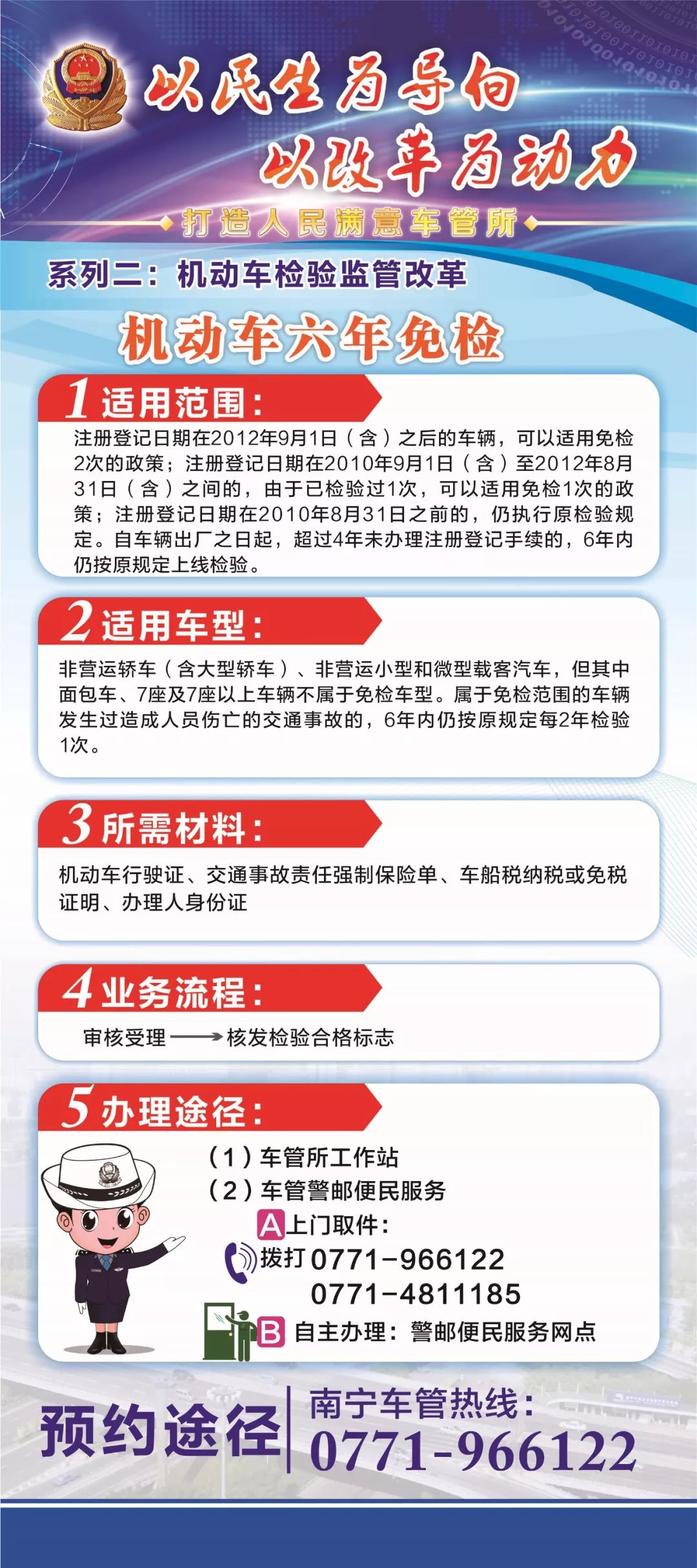 6年免检车辆异地年检带哪些资料,车检新规2022年前6年免检吗