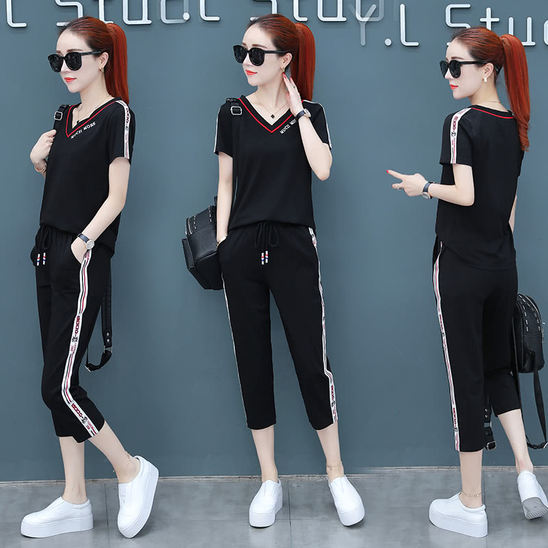 夏天穿的新款时尚洋气短裤套装女,流行穿搭夏天气质套装推荐