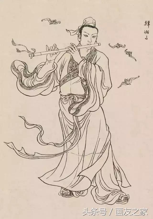 素材古代白描人物120图果断收藏,白描中国古代刀马人物图谱