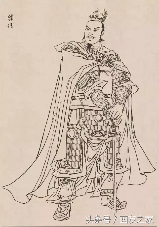 素材古代白描人物120图果断收藏,白描中国古代刀马人物图谱