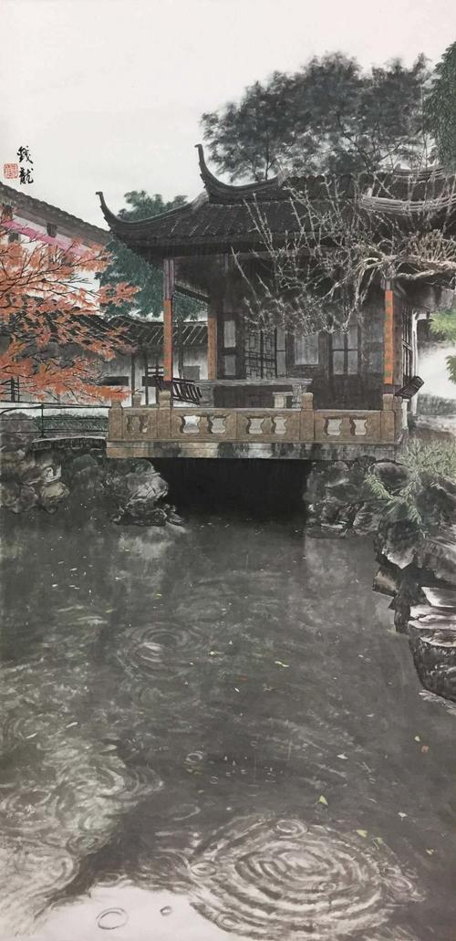 钱龙园林,古典园林山水画作品欣赏