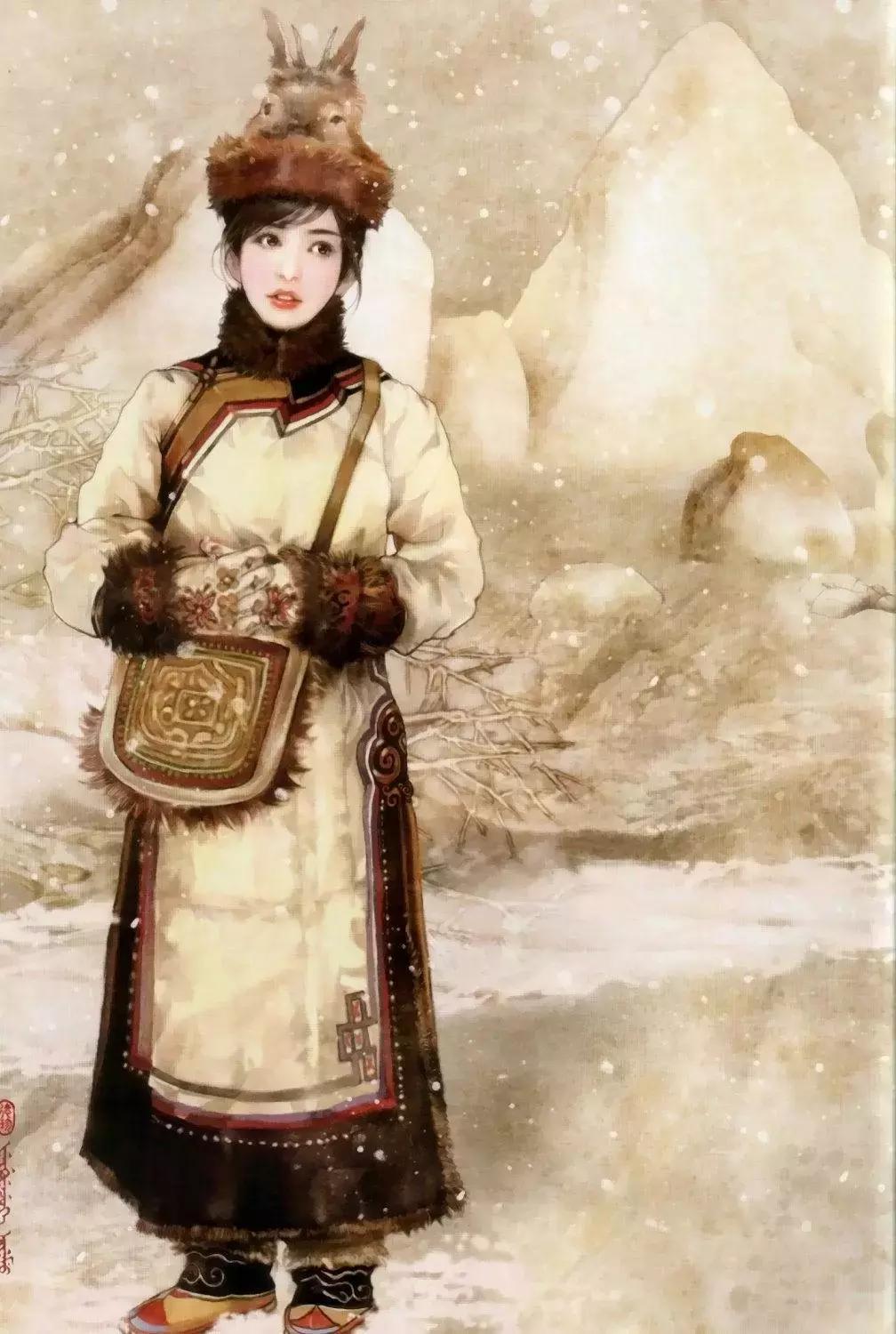 插画美女唯美简约,台湾当代著名的插画家