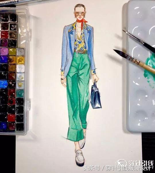 日常服装手绘效果图,时装效果图手绘线稿