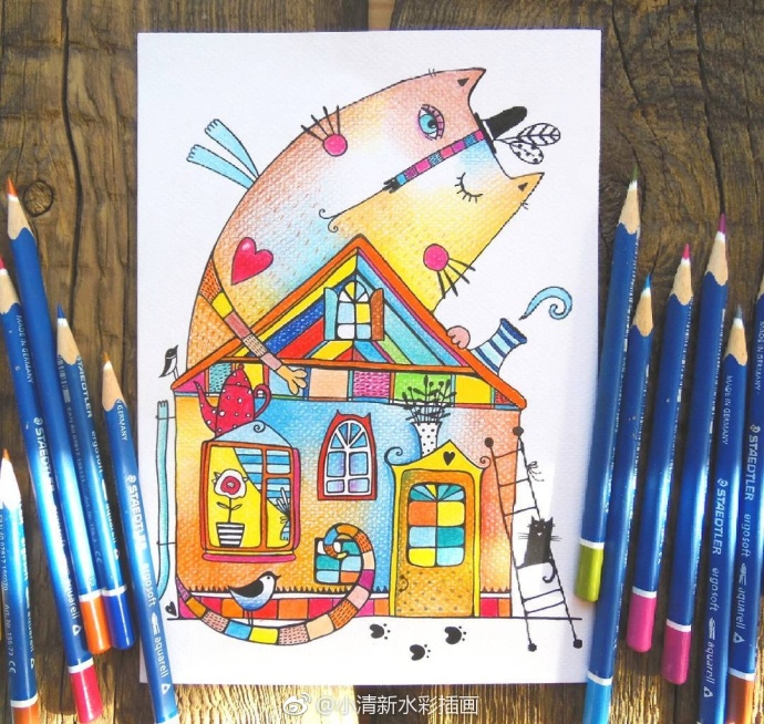 动物暖心卡通手绘插画,动物插画手绘背景图