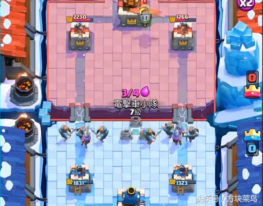 《皇室战争》皇家卫队推荐卡组，卫队三枪电击车，分路到你头痛