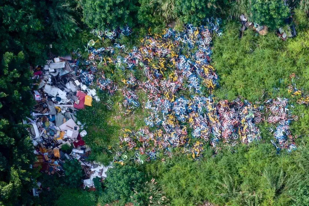共享单车坟场图,共享单车坟场全记录
