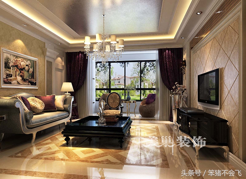 郑州蓝堡湾125平方装修效果图,蓝堡湾简欧风格