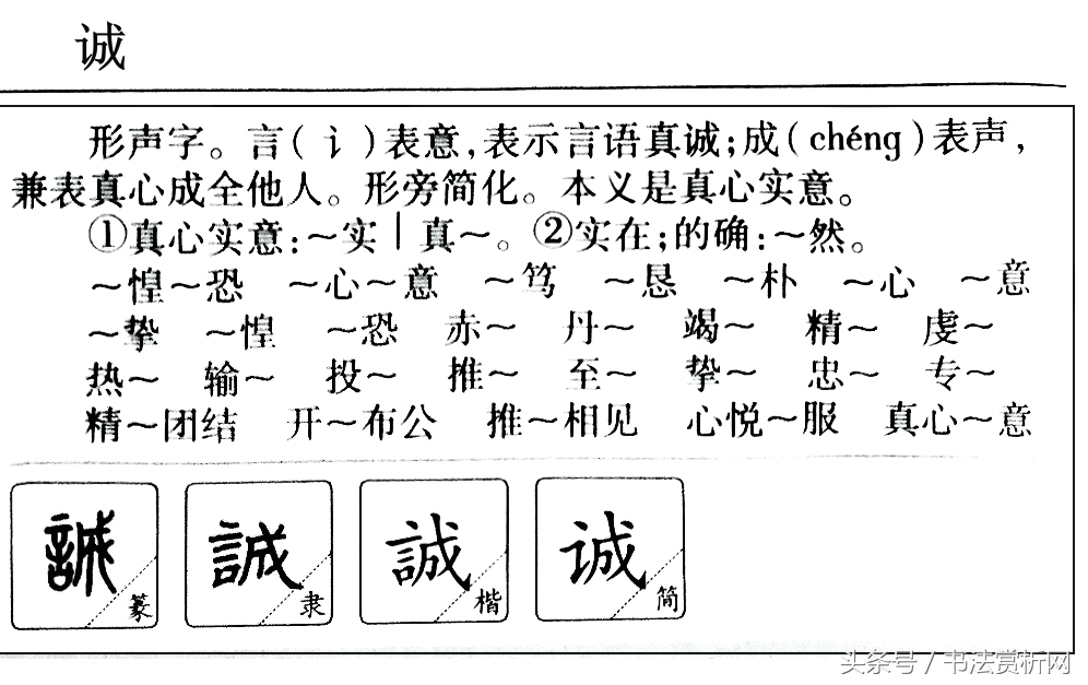 诚字硬笔书法练字,诚字的硬笔书法练习