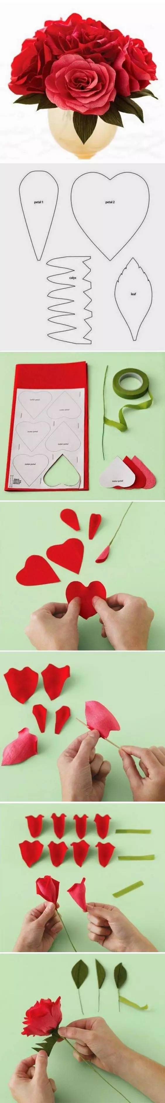 怎么折气球玫瑰花简单折法,小学生简单玫瑰花折法4步