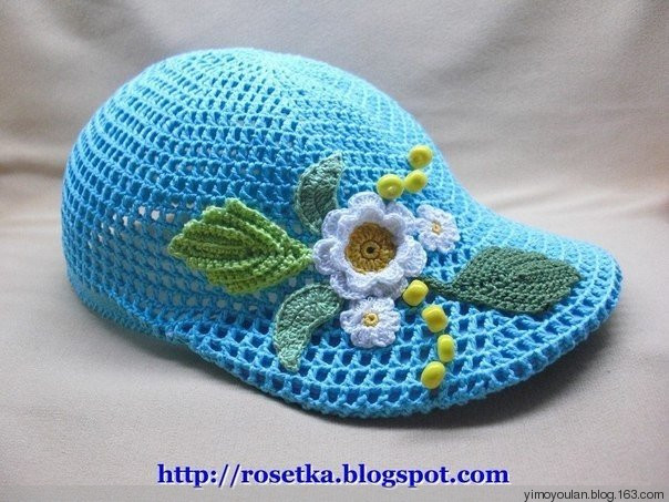 钩针儿童棒球帽,宝宝好看的帽