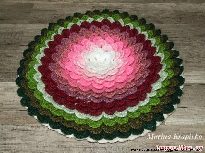 3d蒲团莲花坐垫全部视频教程,丫丫钩莲花方形坐垫的全部教程