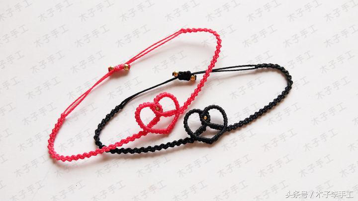 爱心情侣手绳教程视频,情侣手绳编法大全