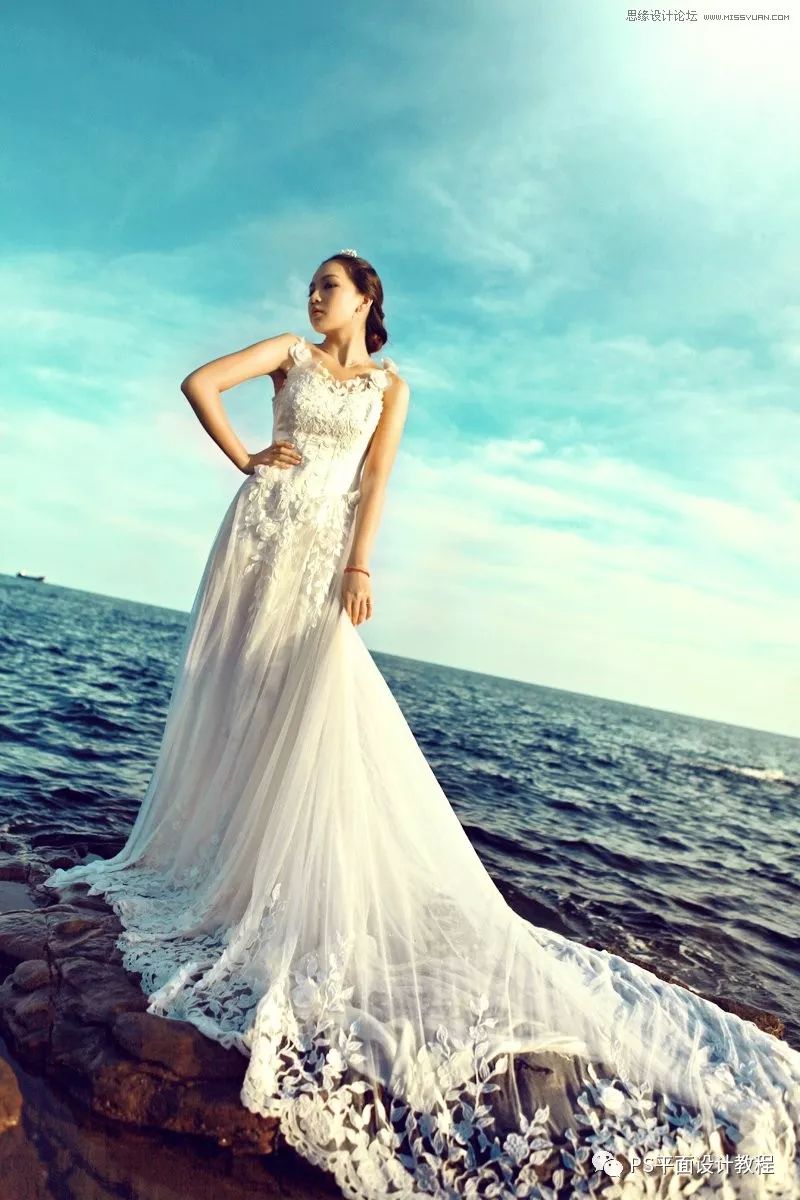 婚纱照拍出来不好看怎么办,ps夕阳海景婚纱照调色教程