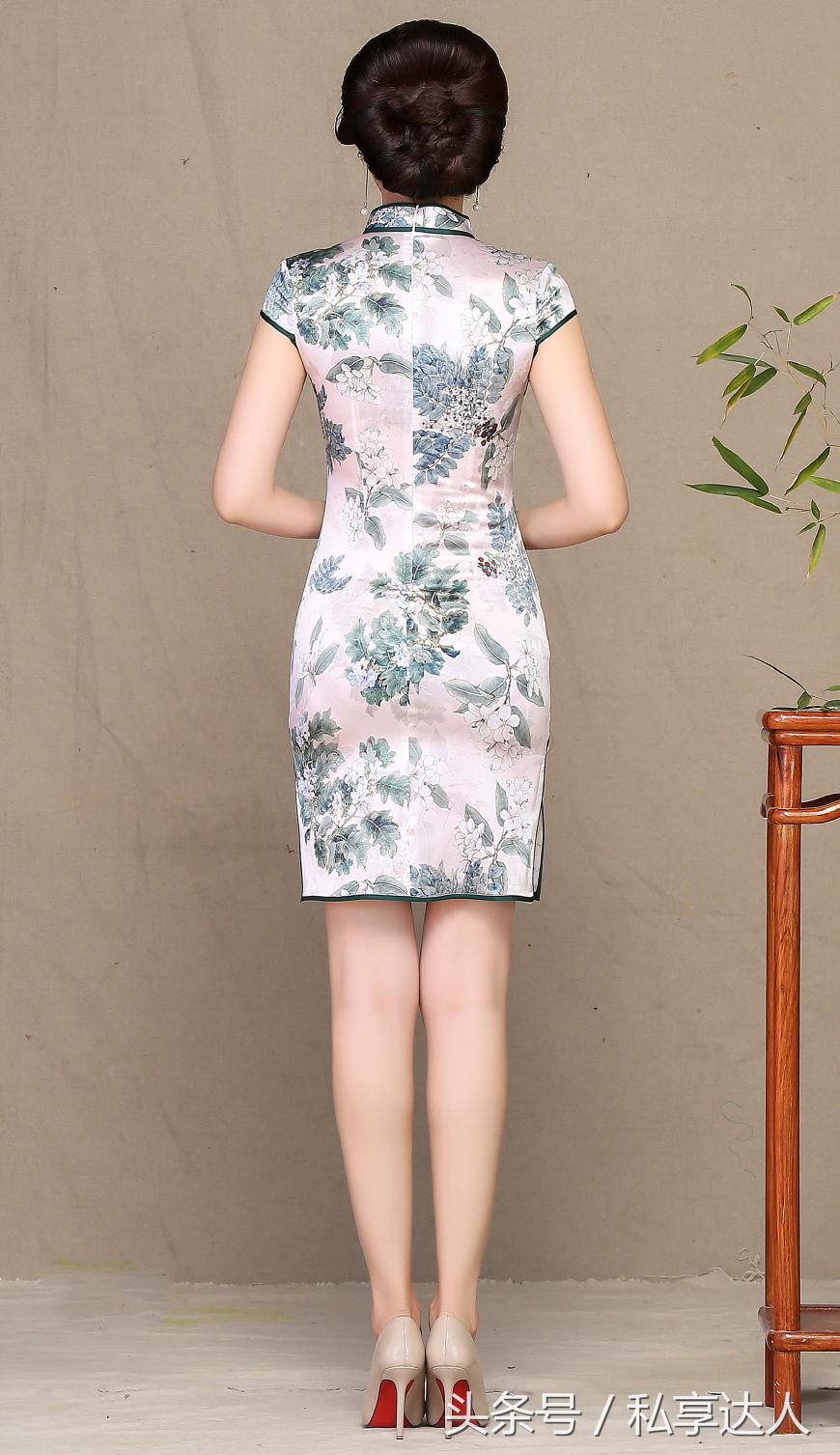 高贵典雅中长款旗袍,显气质旗袍修身显瘦