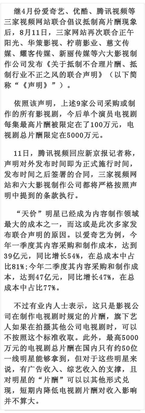 明星天价片酬背后的利益链,如何限制明星的天价片酬