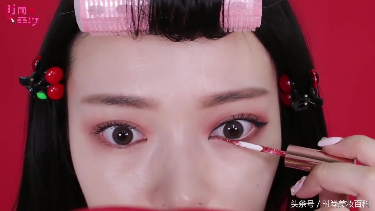 樱桃系甜美妆容,樱桃妆教程复古